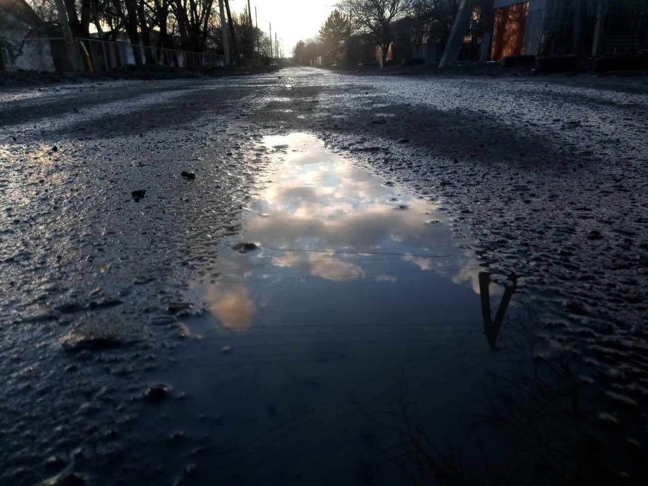 Поселок Южный Ростовская область - фото зима 2020-2021, мокрые улицы, часть 6